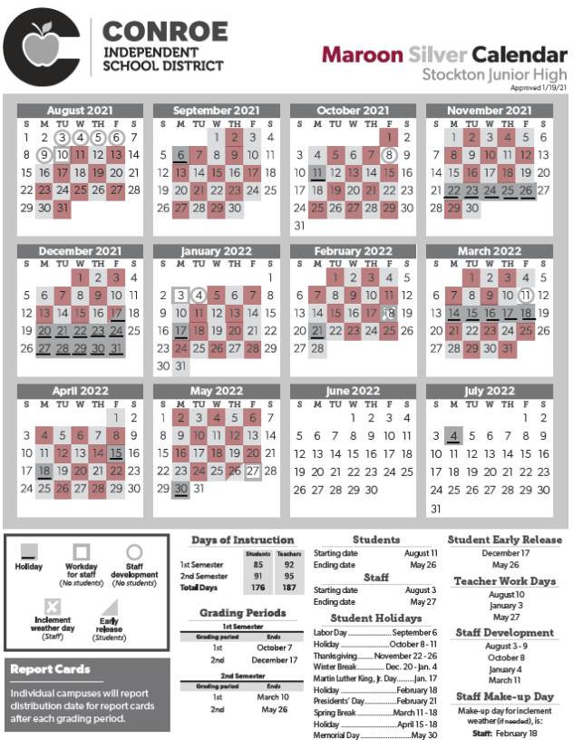 Pasadena Isd Calendar 2022 Calendars And Bell Schedules - Stockton Junior High